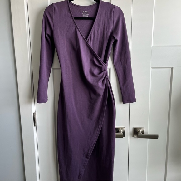 OGL Dresses & Skirts - OGL Surplice Wrap Long Sleeve Dress Sz M